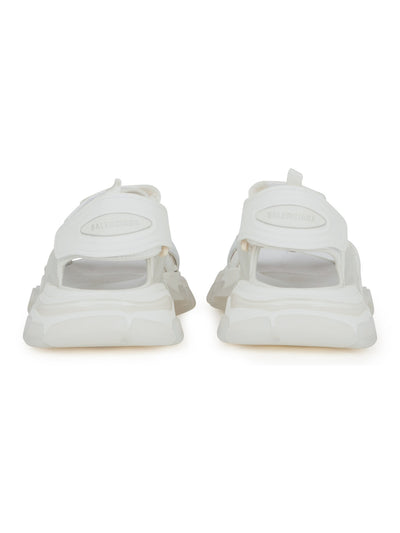 BALENCIAGA Womens White Translucent Logo Comfort Open Toe Sandals Shoes 36