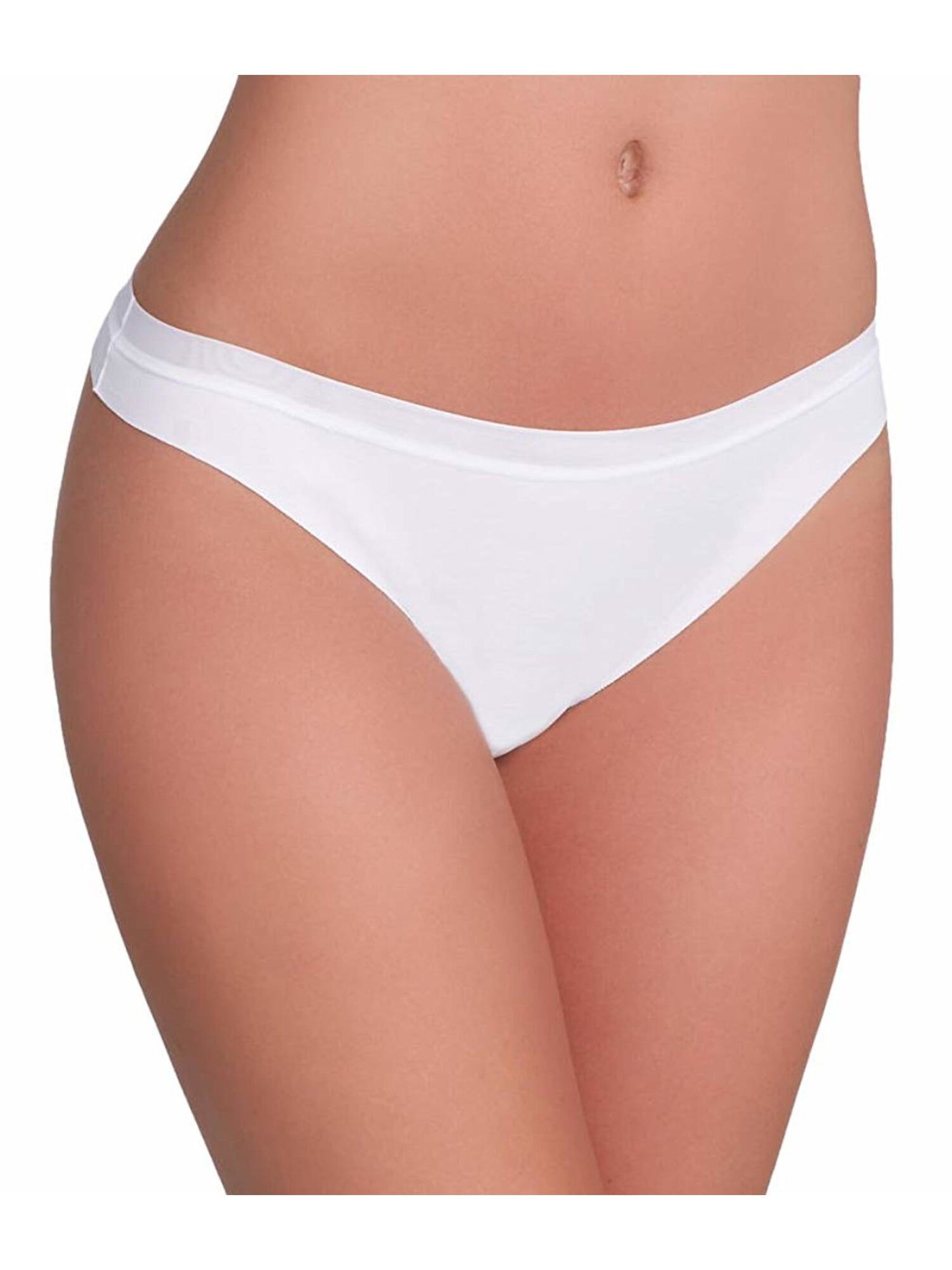 DKNY Intimates White Cotton Thong Underwear L