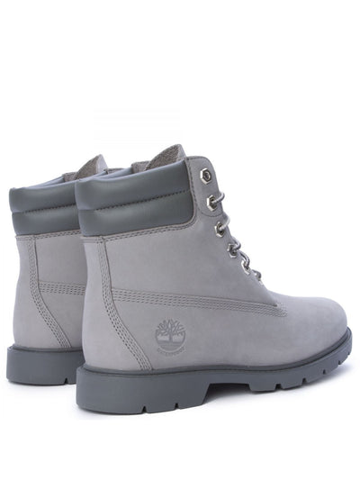 TIMBERLAND Womens Gray Padded Collar Debossed Logo Lug Sole Padded Linden Woods Round Toe Lace-Up Boots Shoes 8 M