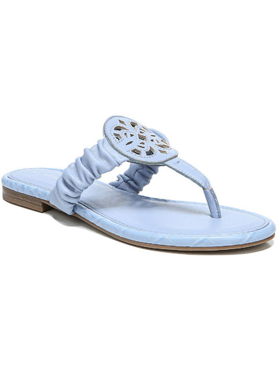 CIRCUS BY SAM EDELMAN Womens Blue Ruched Cushioned Camara Round Toe Slip On Thong Sandals 6.5 M