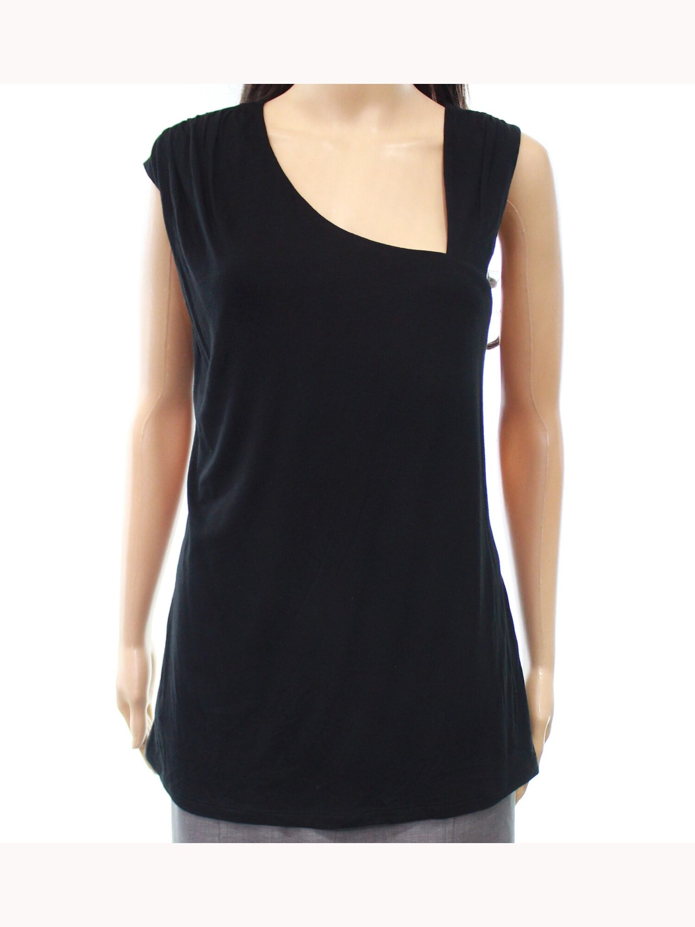 INC Womens Black Sleeveless Scoop Neck Top M