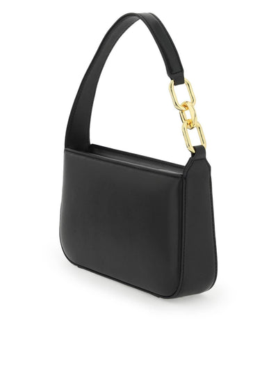 MCM Women's Black Solid Leather Single Strap Shoulder Bag