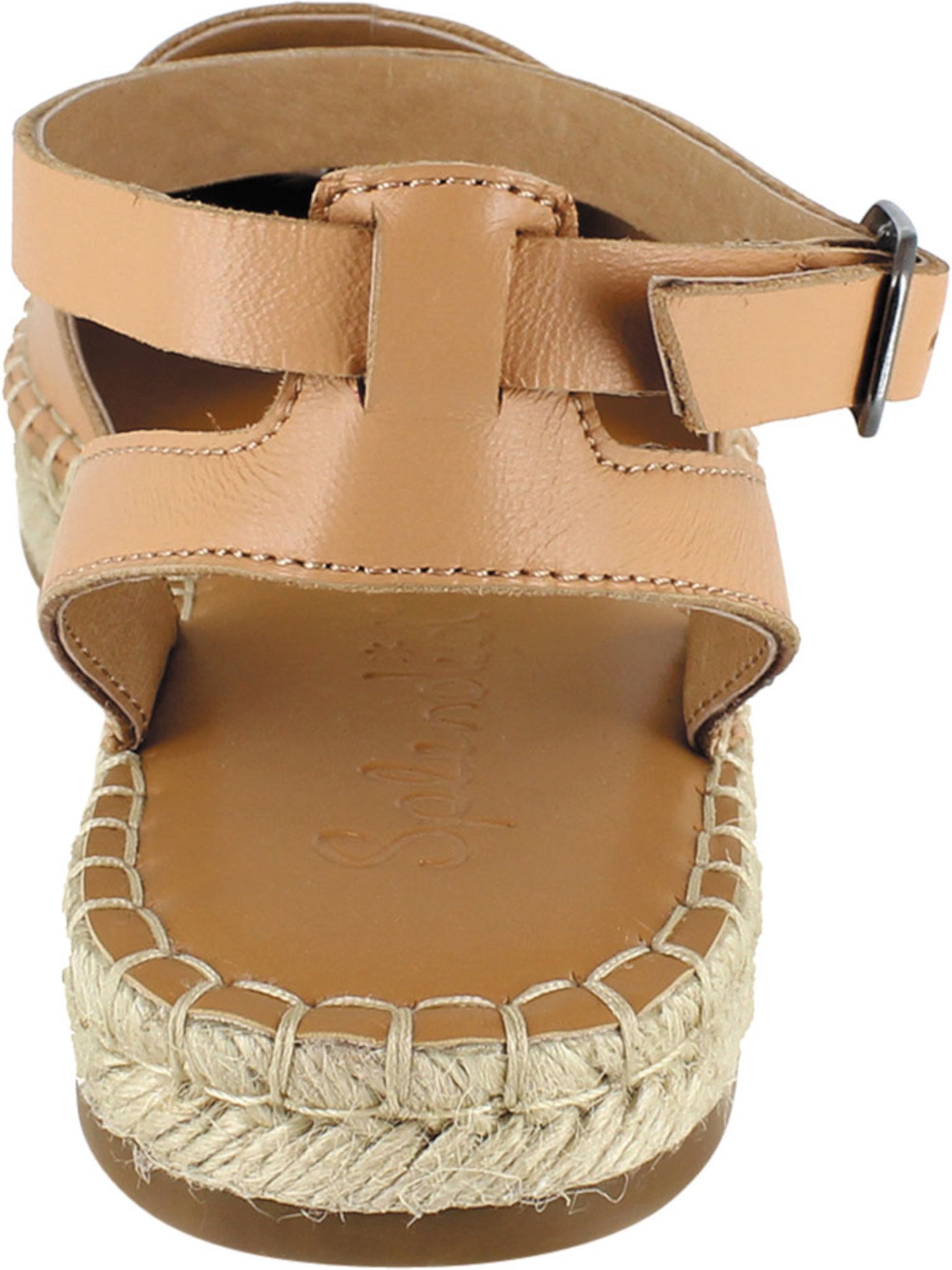 SPLENDID Womens Beige Ankle Strap Josie Round Toe Platform Buckle Leather Espadrille Shoes 10 M