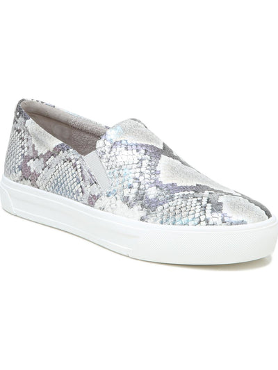 NATURALIZER Womens Silver Snake Skin Non-Slip Aileen Round Toe Slip On Leather Athletic Sneakers 7.5 M