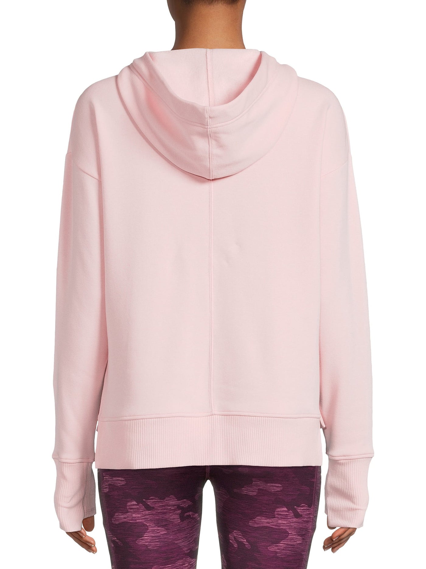 AVIA Womens Pink Pocketed Drawstring Hood Ribbed Trim Sweatshirt XXL