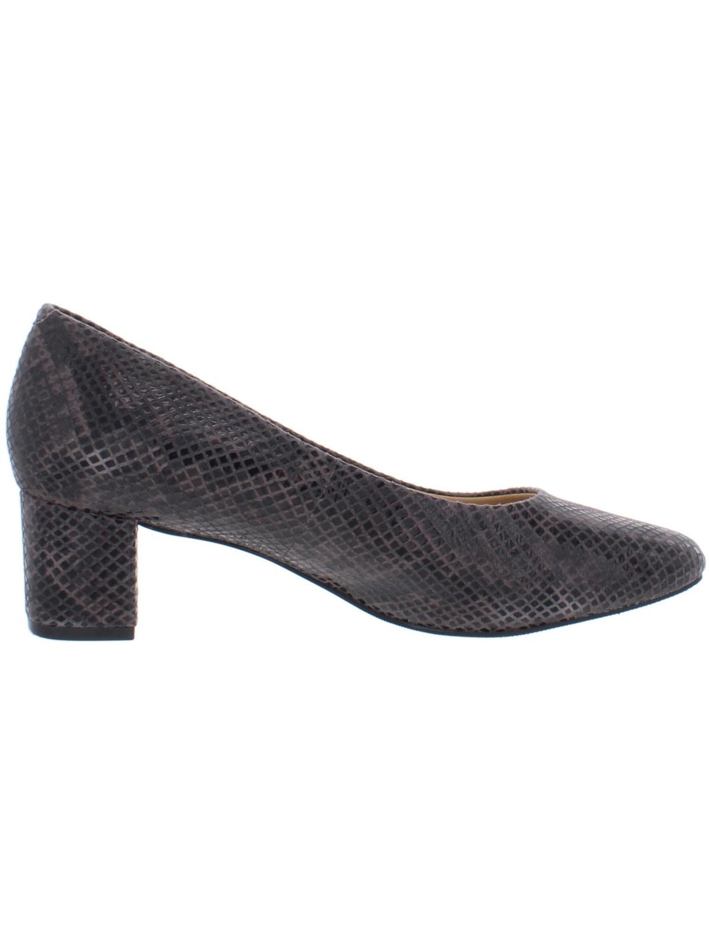TROTTERS Womens Black Snake Print Cushioned Kari Pointed Toe Block Heel Slip On Leather Dress Pumps Shoes 6 M