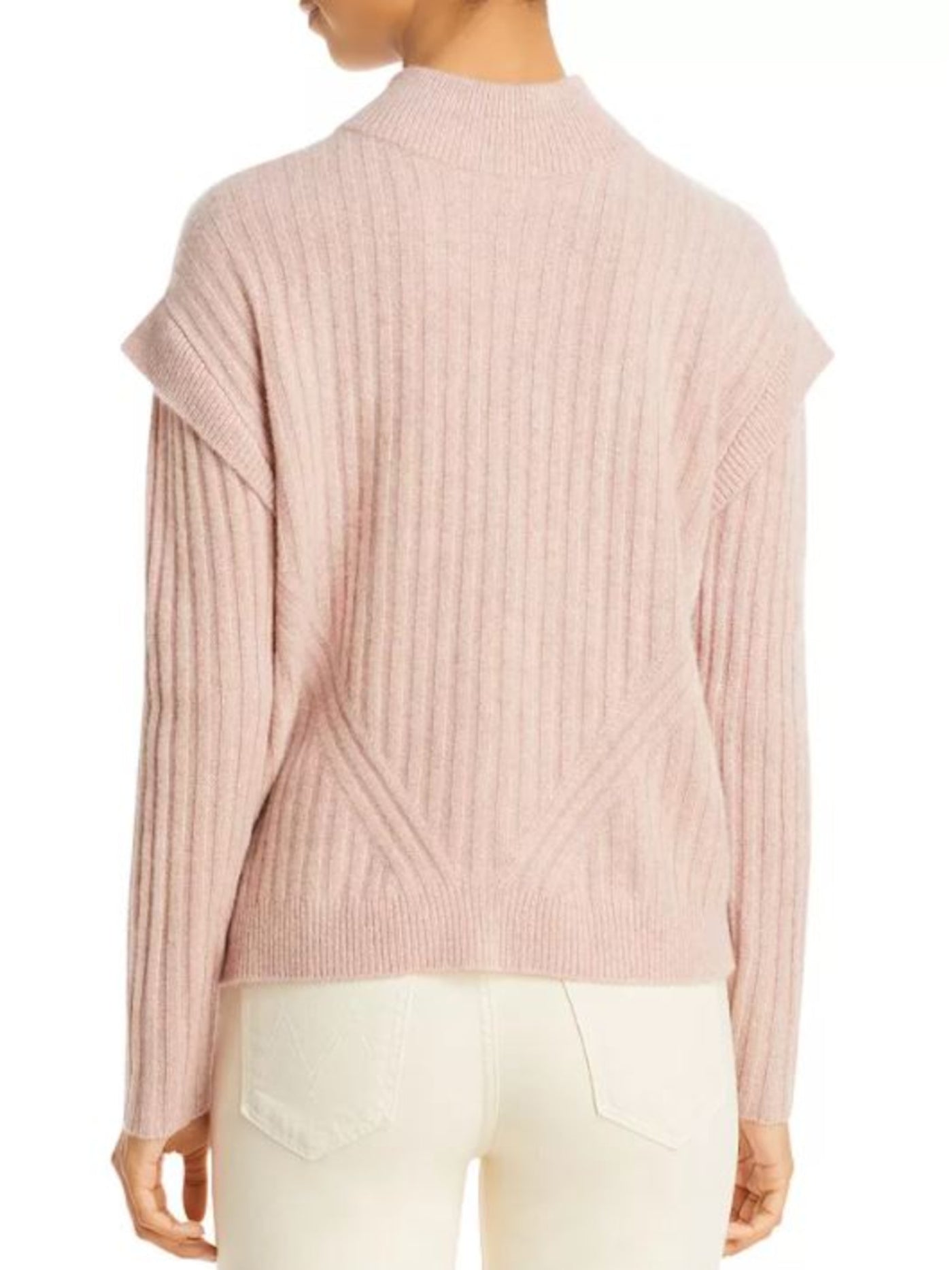 C Womens Pink Ribbed Short Length Long Sleeve Sweater XL