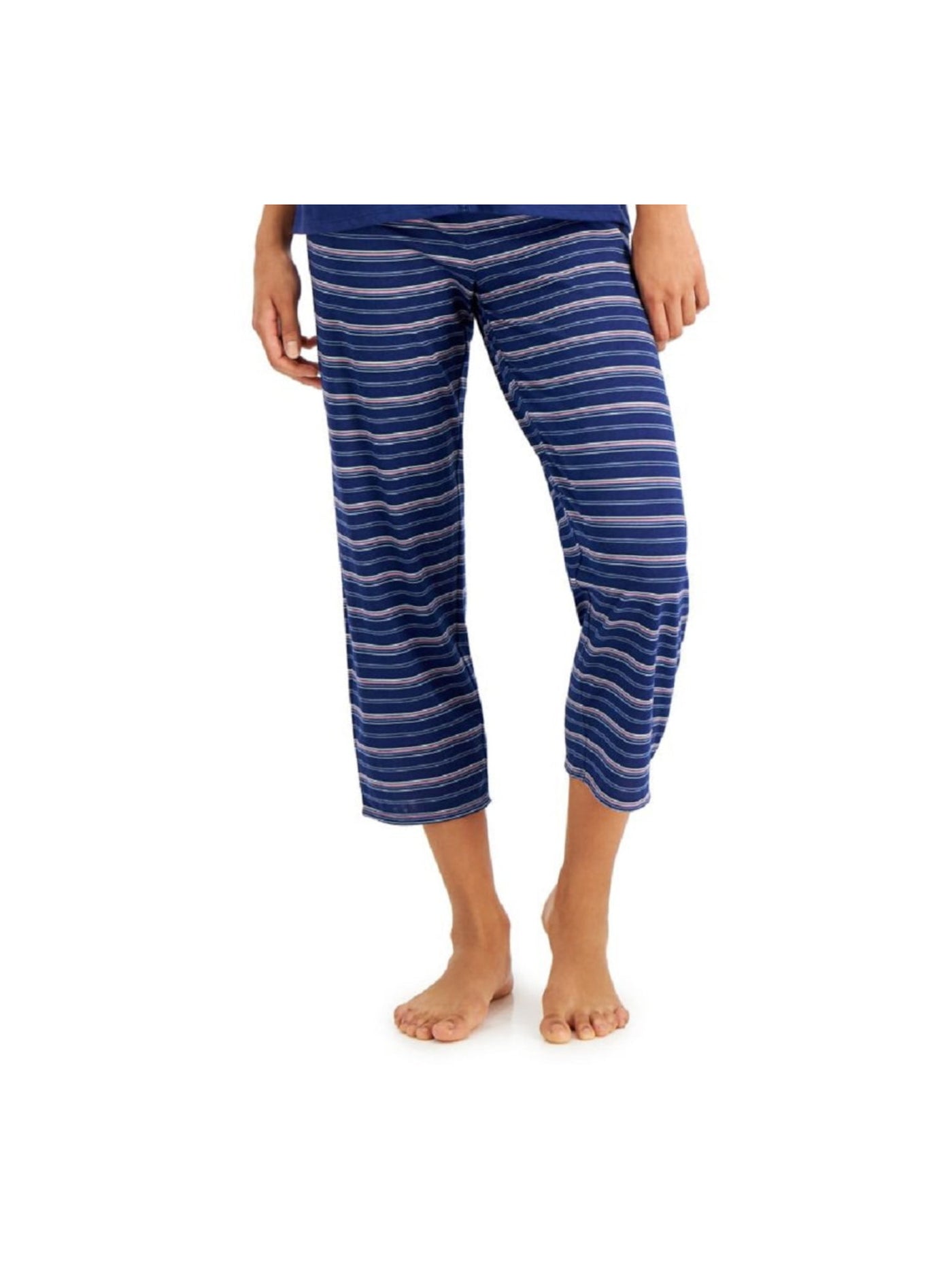 CHARTER CLUB Intimates Navy Cropped Striped Sleep Pants S