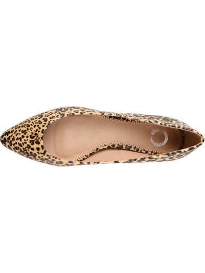 JOURNEE COLLECTION Womens Brown Leopard Print Comfort Moana Pointed Toe Slip On Ballet Flats 6.5 M