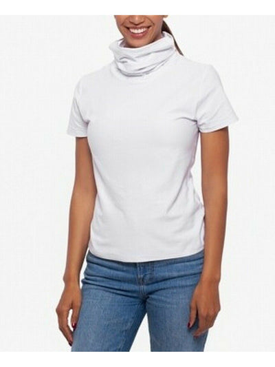 BAM BY BETSY & ADAM Womens White Stretch Short Sleeve Crew Neck Top XS