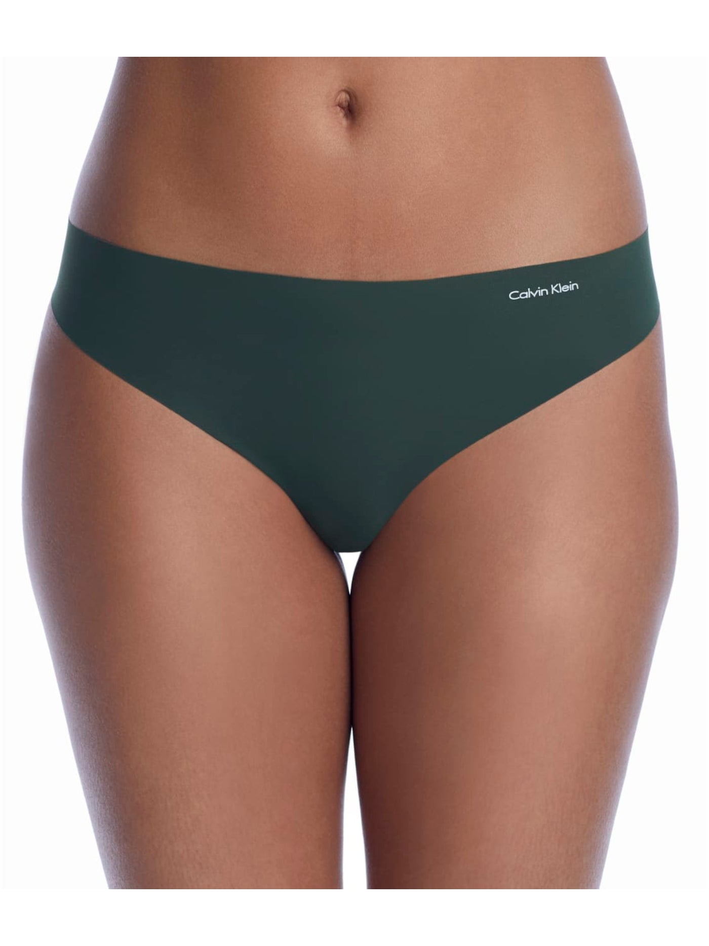 CALVIN KLEIN Intimates Green Laser-Cut Edges Thong Underwear L