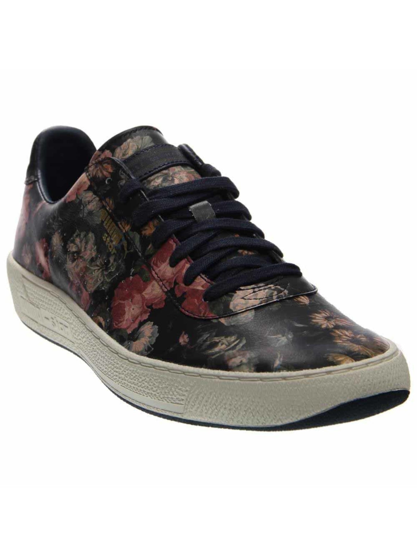 PUMA Mens Black Floral Logo Comfort Star X Round Toe Wedge Lace-Up Leather Athletic Sneakers Shoes 5