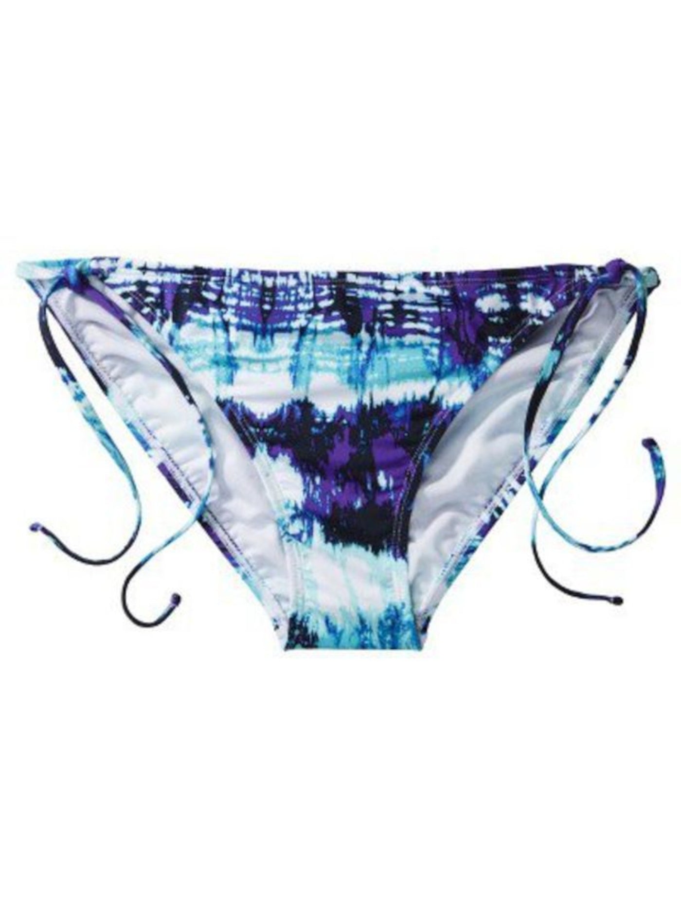 XHILARATION Women's Blue Patterned Side Tie Bikini Swimwear Bottom M
