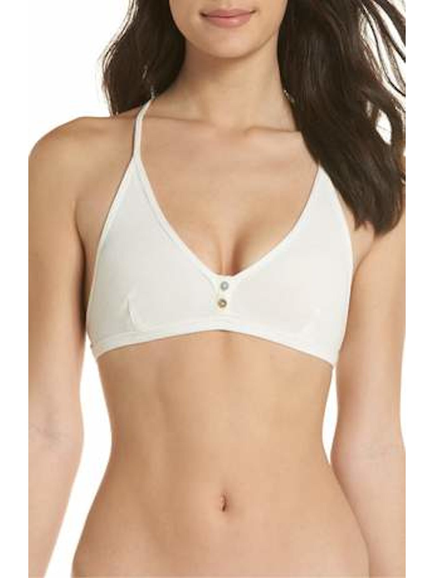 FREE PEOPLE Intimates White PLUNGING Everyday Bralette Size: S