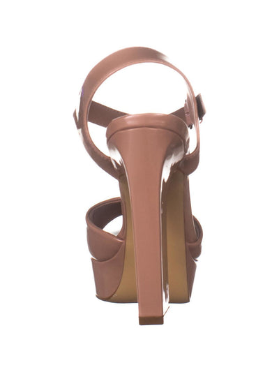 MADDEN GIRL Womens Pink 1" Platform Adjustable Strap Cushioned Bambi Round Toe Sculpted Heel Buckle Dress Slingback Sandal 9.5 M