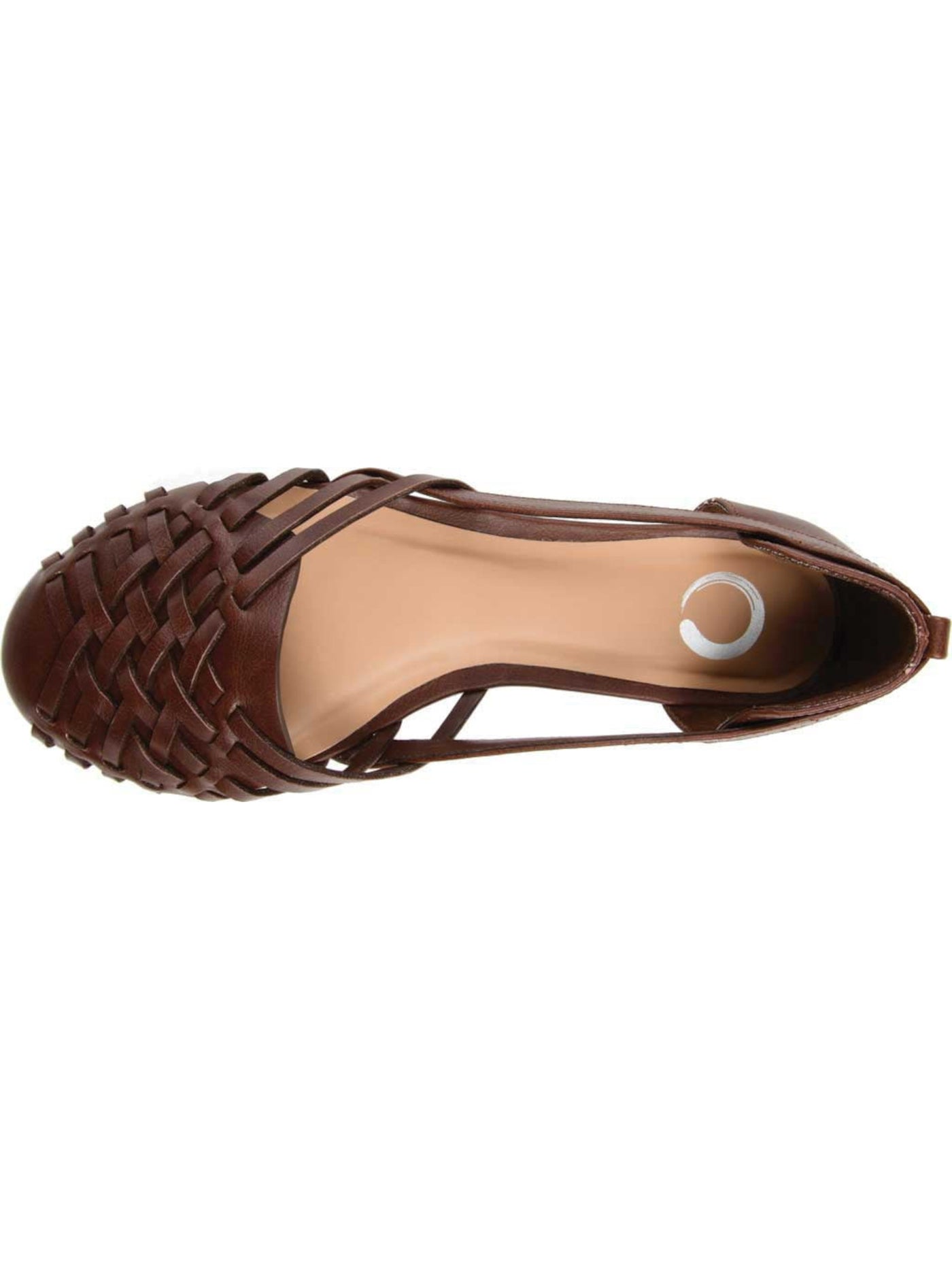 JOURNEE COLLECTION Womens Brown Padded Woven Ekko Round Toe Slip On Flats Shoes 6.5