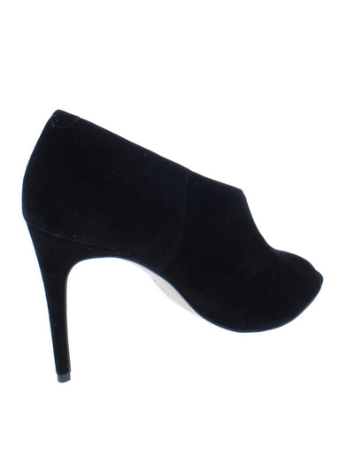 BOTKIER Womens Black Asymmetrical Padded Adelia Peep Toe Stiletto Slip On Leather Dress Pumps Shoes 10 M