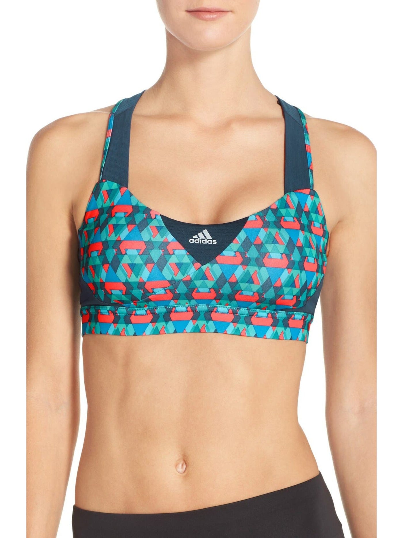 ADIDAS Intimates Green Geometric Sports Bra M