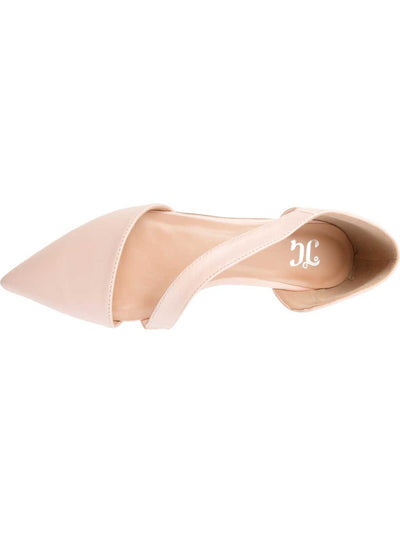 JOURNEE COLLECTION Womens Pink Strap Cushioned Asymmetrical Lanet Pointed Toe Slip On Dress Flats Shoes 9