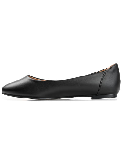 JOURNEE COLLECTION Womens Black Cushioned Kavn Round Toe Slip On Ballet Flats 12 W