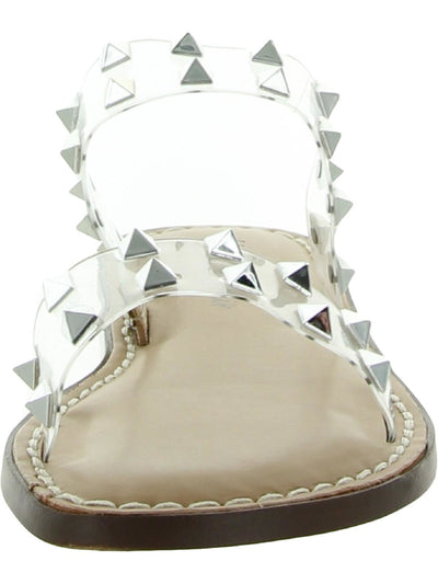 WILD PAIR Womens Clear Studded Ginniev Round Toe Slip On Slide Sandals 8 M