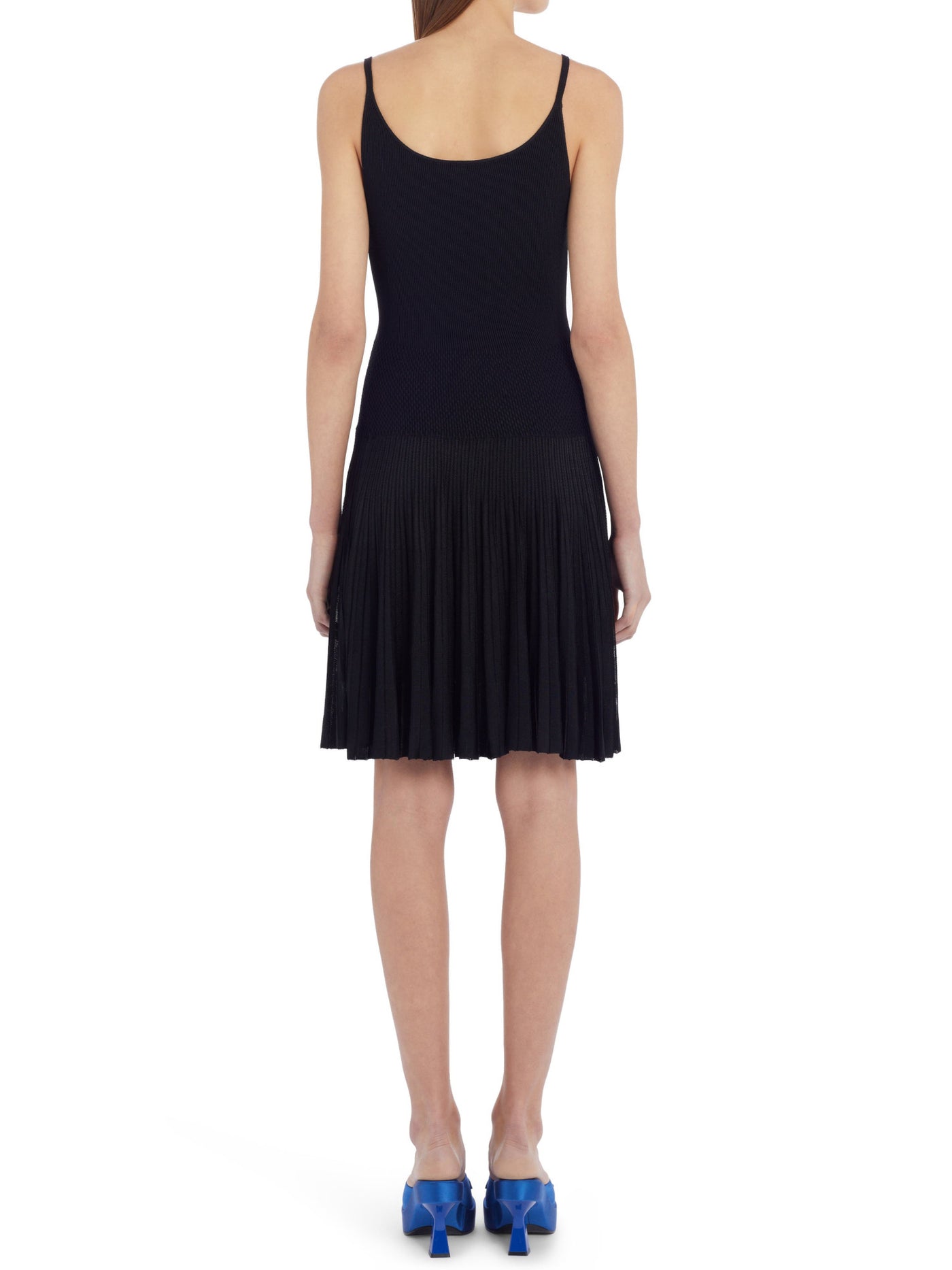 VERSACE Womens Black Embellished Ribbed Sleeveless Scoop Neck Above The Knee Sheath Dress 38