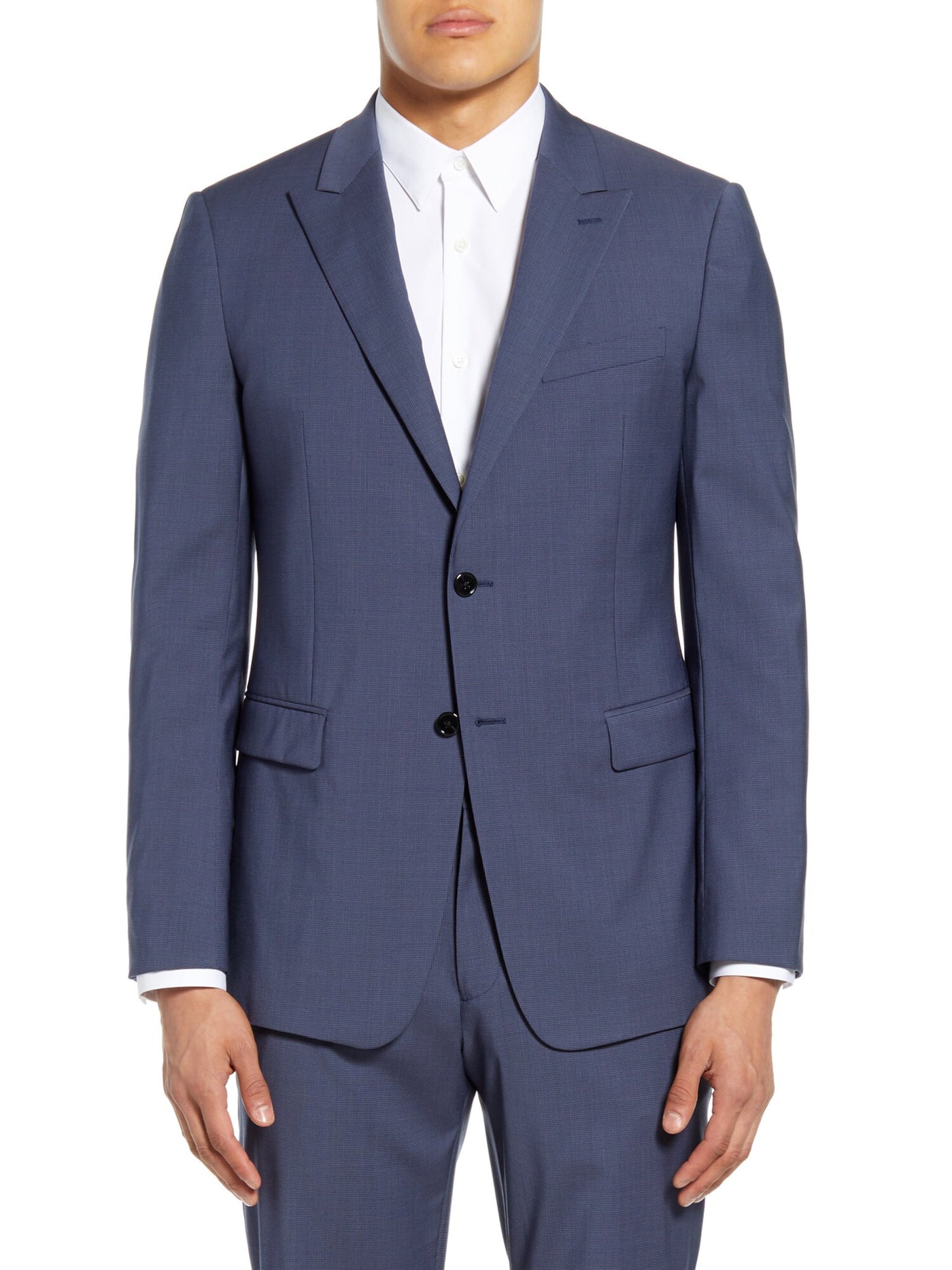 THEORY Mens Chambers Blue Single Breasted, Slim Fit Suit Separate Blazer Jacket 40 Short