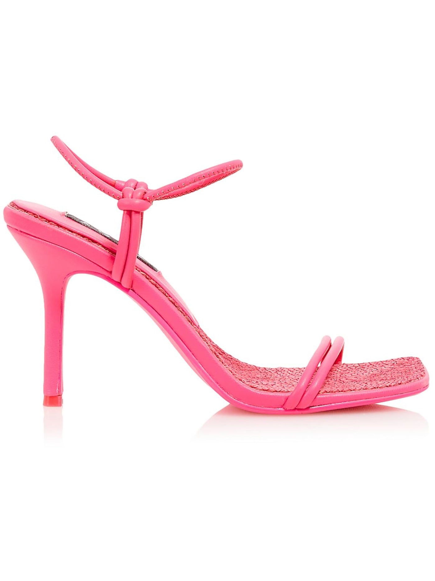 AQUA Womens Pink Padded Strappy Alaya Square Toe Stiletto Slip On Heeled M