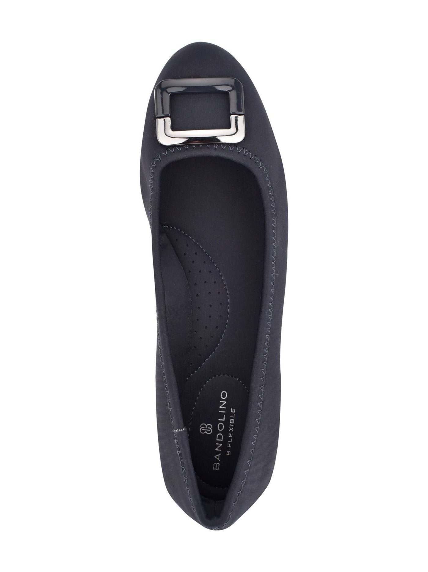 BANDOLINO Womens Navy Metallic Hardware Detail Padded Comfort Tad Almond Toe Wedge Slip On Pumps Shoes M