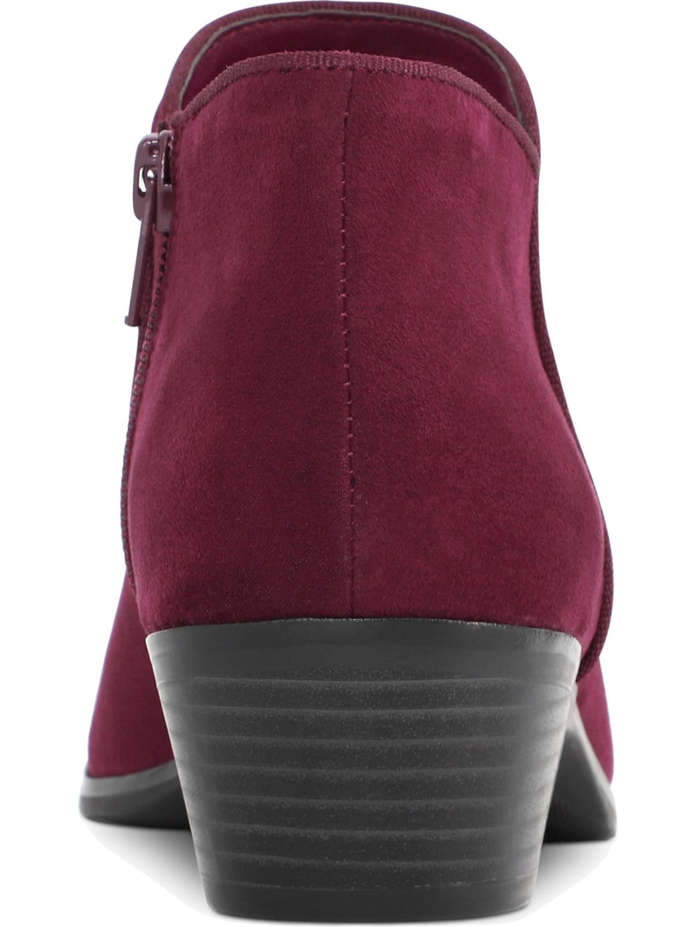 STYLE & COMPANY Womens Burgundy Cushioned Wileyy Round Toe Block Heel Zip-Up Dress Booties 7.5 W