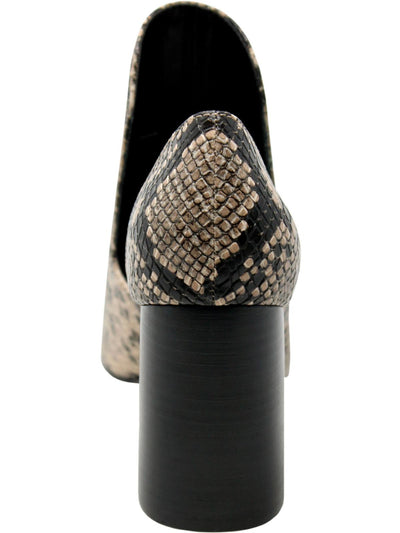 CHARLES BY CHARLES DAVID Womens Beige Snake Cut Out Padded Varro Pointed Toe Block Heel Slip On Booties 6 M