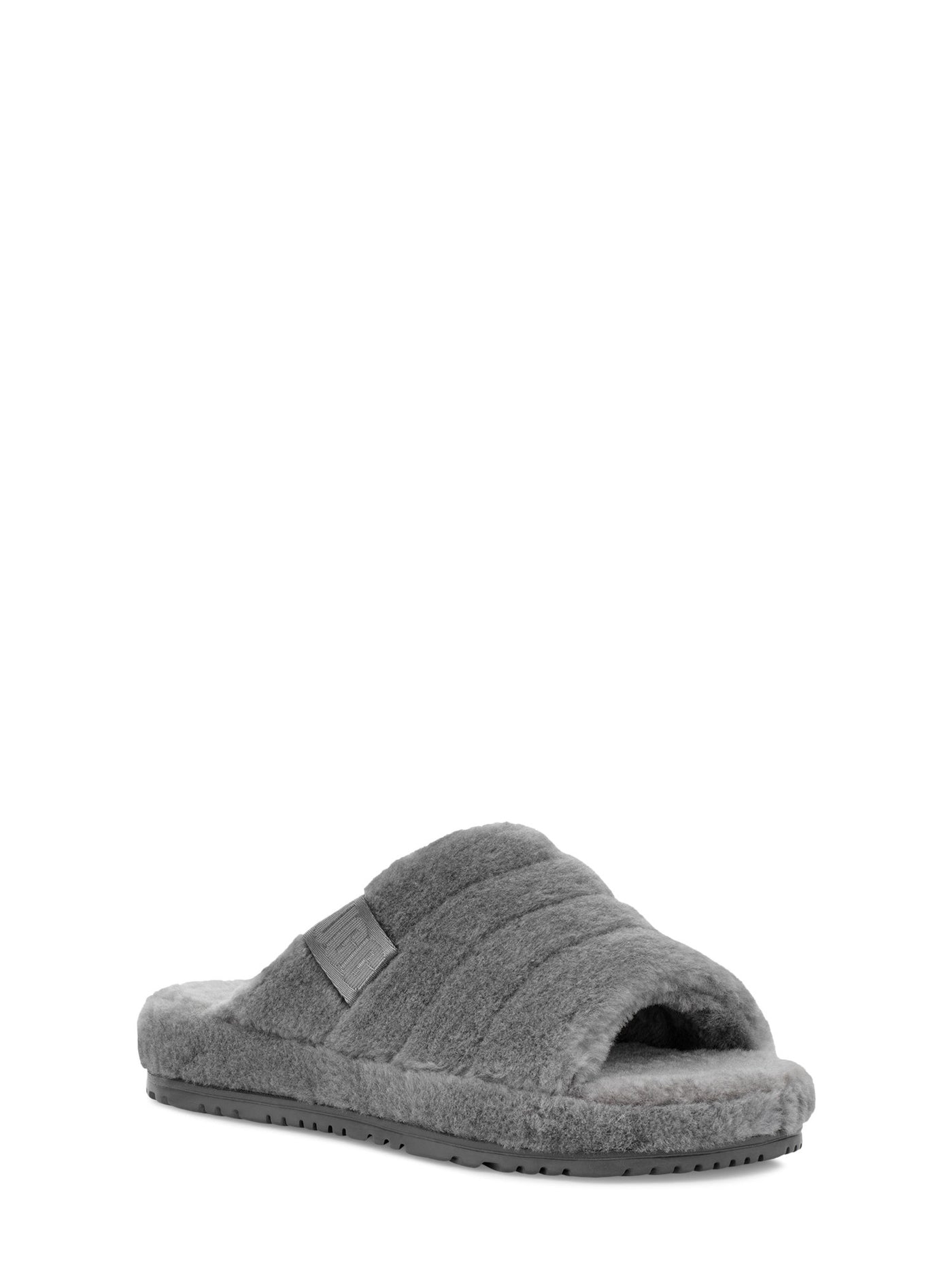 UGG Mens Gray Comfort Fluff You Round Toe Platform Slip On Slippers Shoes 7