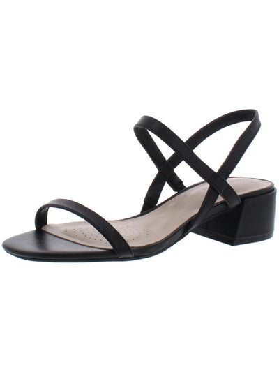 KENNETH COLE NEW YORK Womens Black Comfort Maisie Square Toe Block Heel Slip On Leather Slingback Sandal 6.5 M