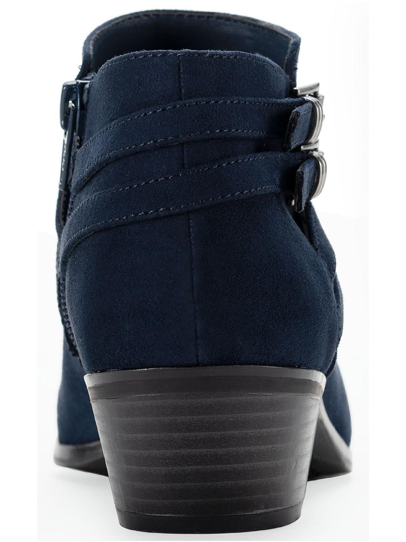 STYLE & COMPANY Womens Navy Cushioned Buckle Accent Willoww Round Toe Block Heel Zip-Up Booties 10 M