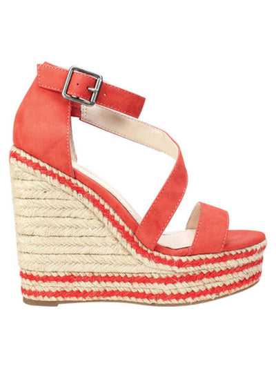 SEVEN DIALS Womens Coral 1/2" Platform Adjustable Ankle Strap Berlina Round Toe Wedge Buckle Dress Espadrille Shoes 7 M