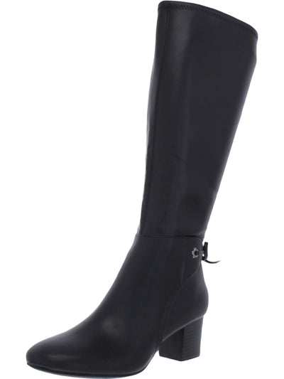 CHARTER CLUB Womens Black Comfort Bow Accent Jaccquep Round Toe Block Heel Zip-Up Dress Boots 5 M WC