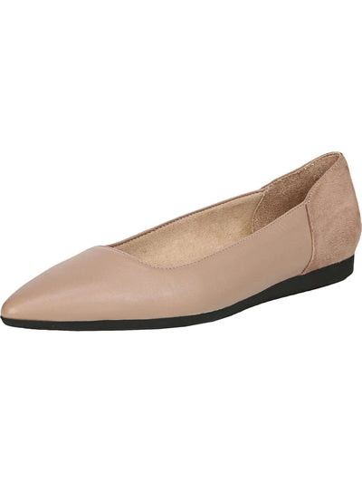 NATURALIZER Womens Beige Cushioned Non-Slip Rayna Pointed Toe Slip On Leather Ballet Flats 8.5 M