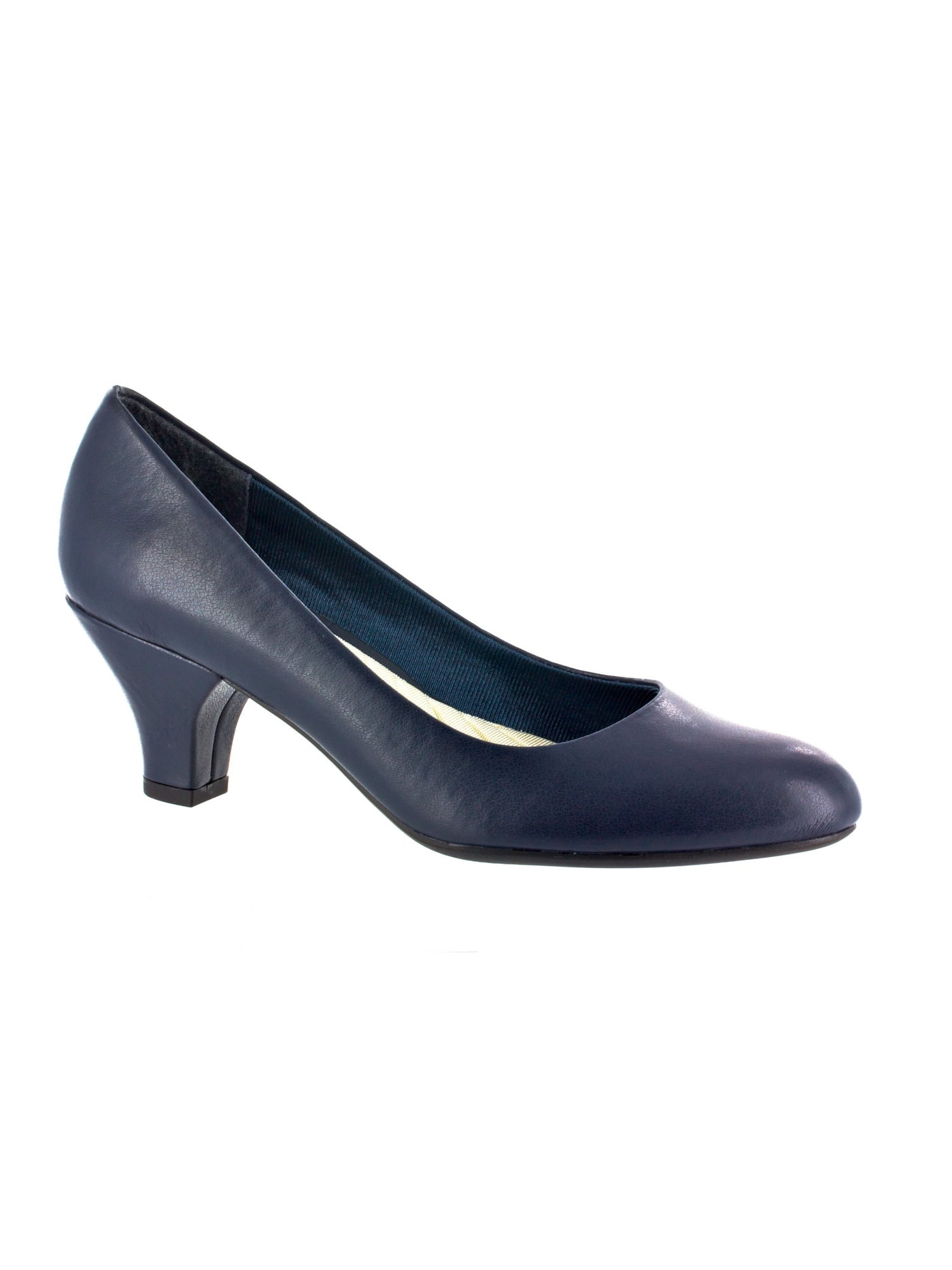 EASY STREET Womens Navy Padded Fabulous Almond Toe Block Heel Slip On Pumps 10 M