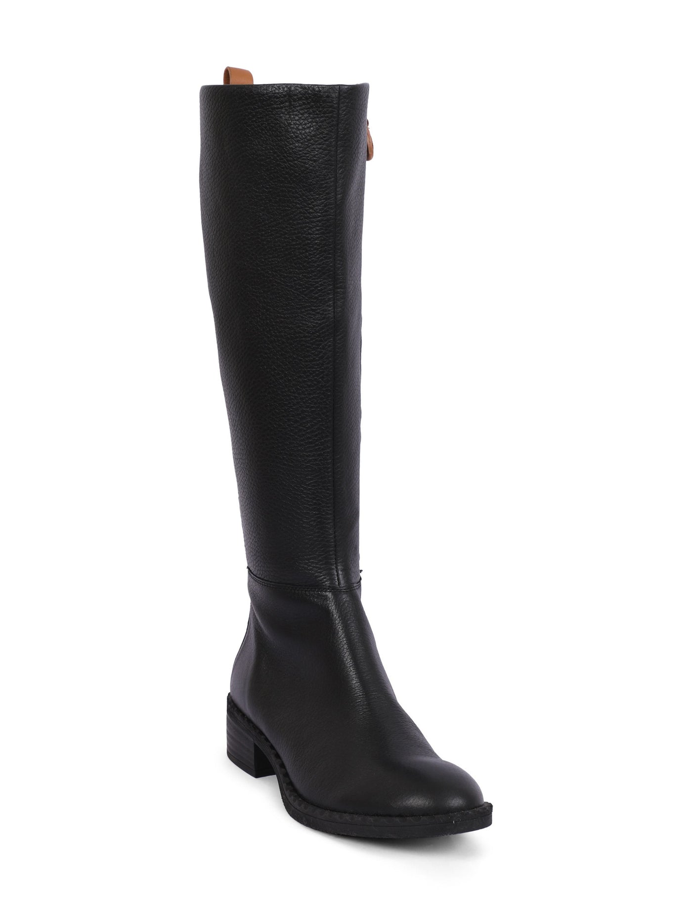 GENTLE SOULS KENNETH COLE Womens Black Cushioned Blake Round Toe Block Heel Zip-Up Leather Riding Boot 10