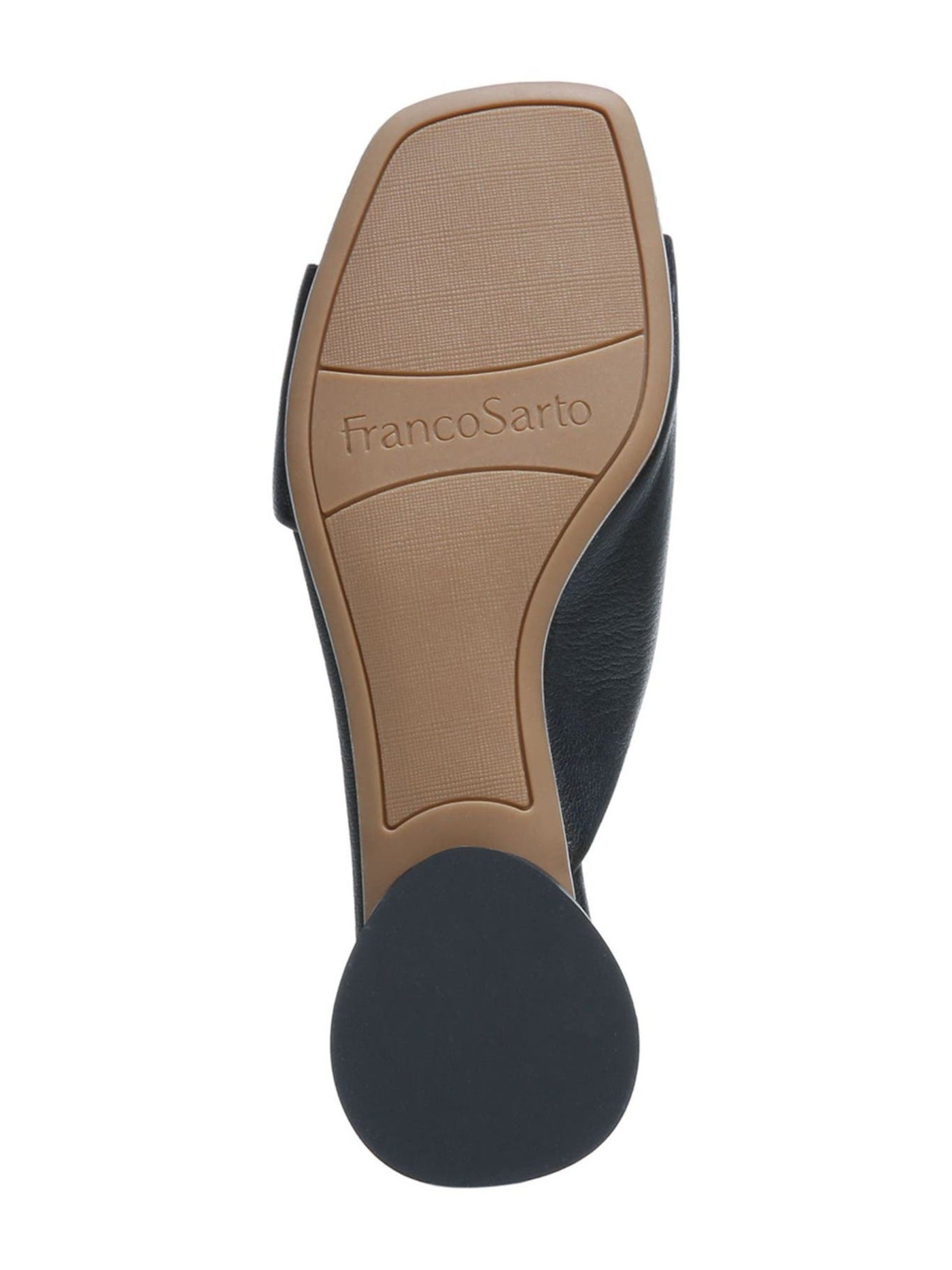FRANCO SARTO Womens Black Asymmetrical Comfort Leslie Square Toe Sculpted Heel Slip On Leather Heeled M