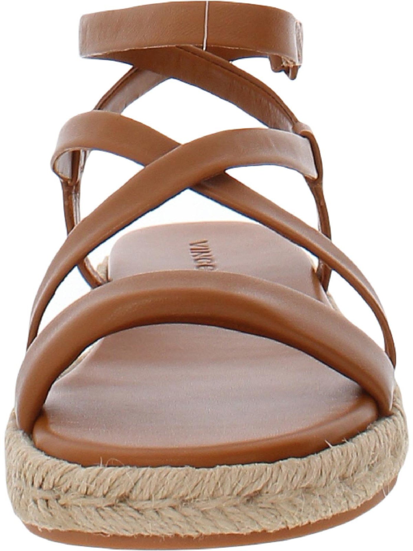 VINCE. Womens Brown Strappy Cushioned Smith Round Toe Platform Leather Espadrille Shoes 5.5 M