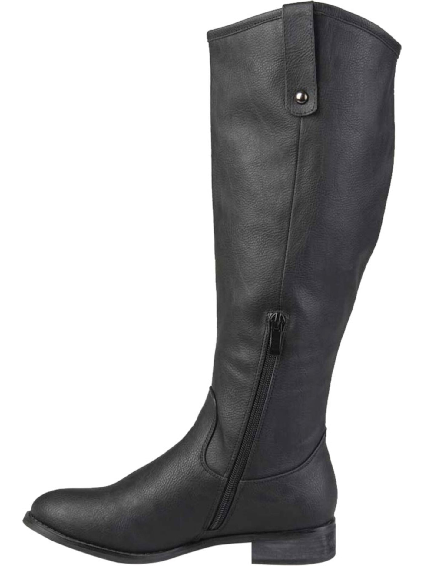 JOURNEE COLLECTION Womens Black Studded Taven Round Toe Block Heel Zip-Up Riding Boot M