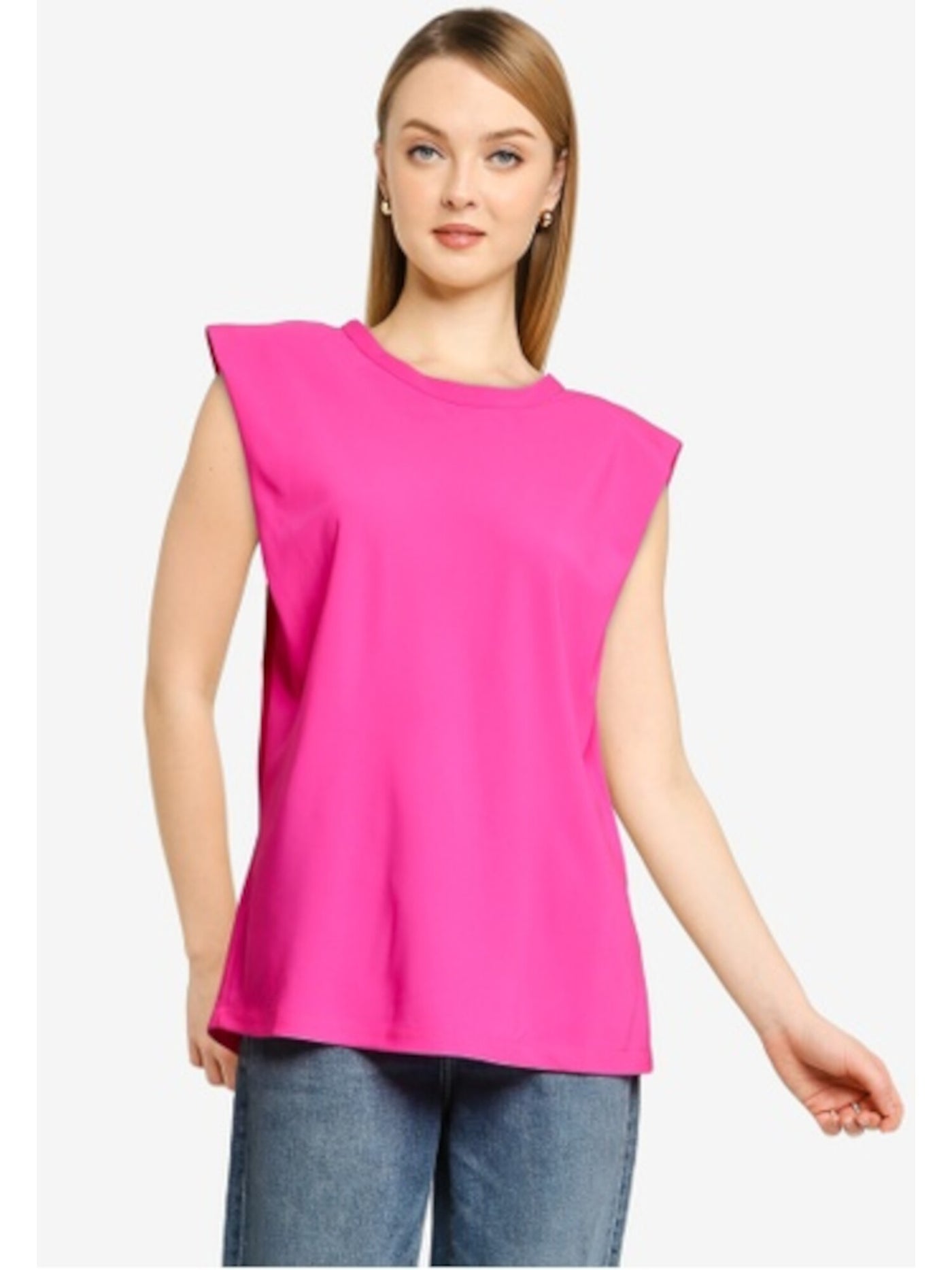 FRENCH CONNECTION Womens Pink Sleeveless Crew Neck Top XS