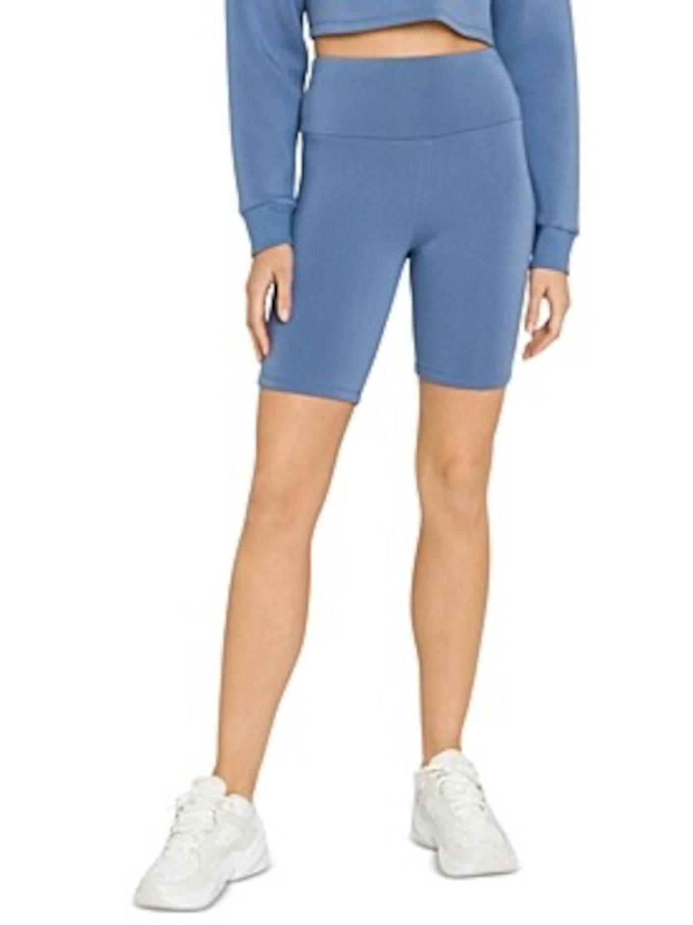 GREY LAB Womens Blue Stretch Heather Active Wear Skinny Shorts S