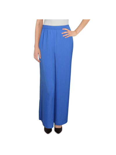 KOBI HALPERIN Womens Blue Pocketed Elastic Waist Pull-on Wide Leg Pants M