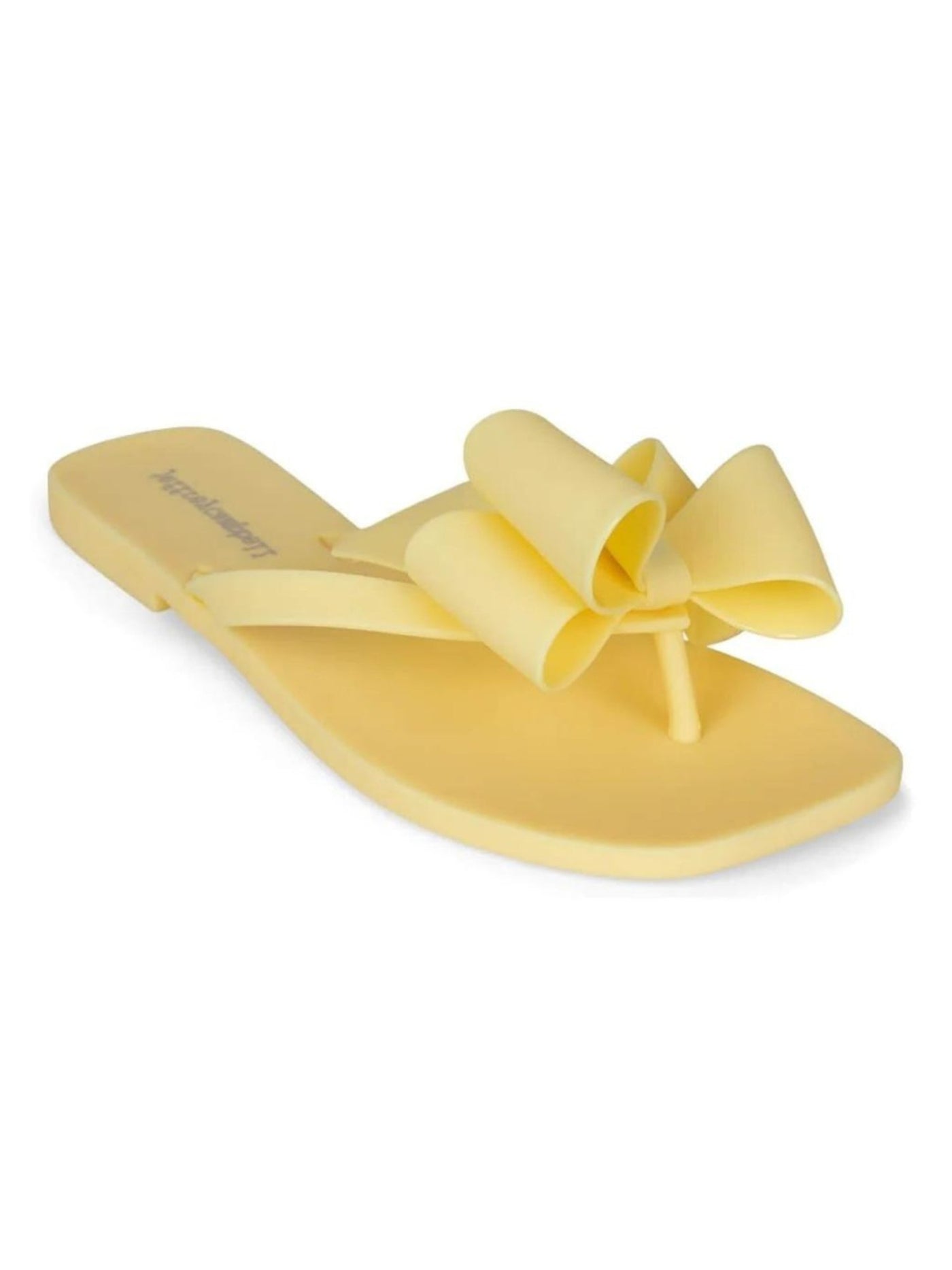 JEFFEREY CAMPBELL Womens Yellow Jelly Bow Accent Sugary Square Toe Slip On Thong Sandals Shoes 7 M