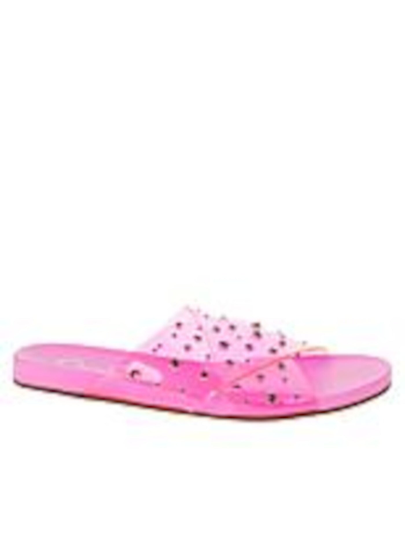 JESSICA SIMPSON Womens Pink Clear Lucite Straps Embellished Studded Tislie Round Toe Slip On Slide Sandals Shoes 6 M