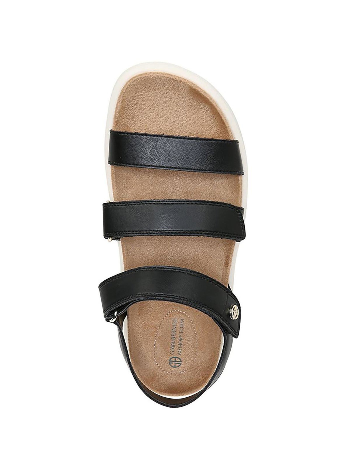GIANI BERNINI Womens Black 1" Platform Logo Adjustable Strap Comfort Felicitty Round Toe Wedge Slingback Sandal 5.5 M