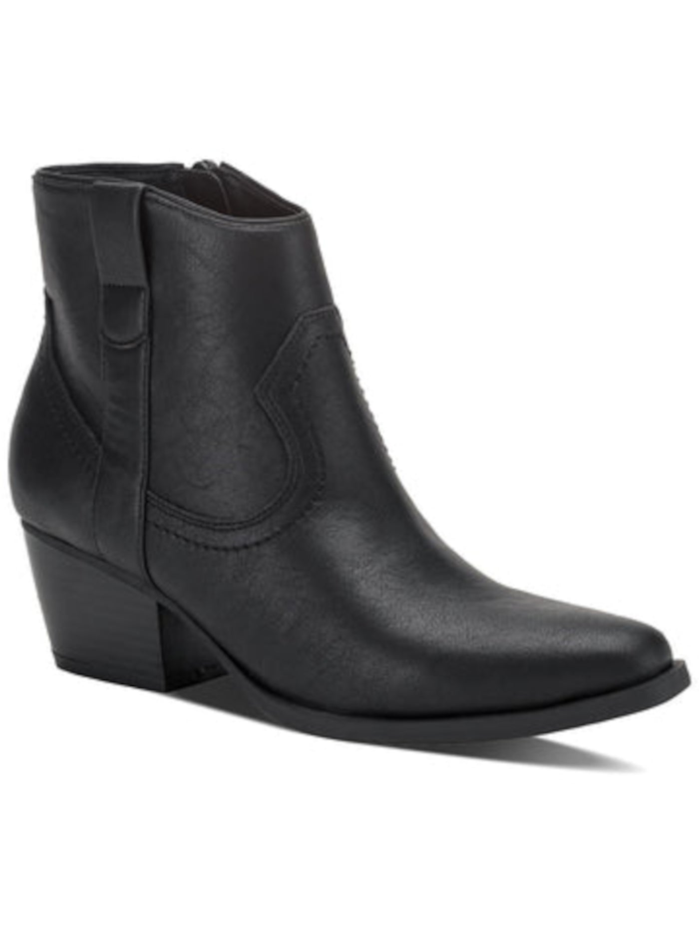 STYLE & COMPANY Womens Black Comfort Perriee Almond Toe Block Heel Zip-Up Western Boot 6.5 M