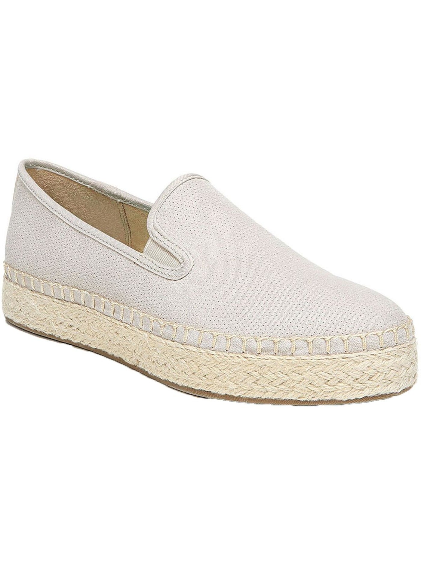 DR SCHOLLS Womens Beige Espadrille Perforated Slip Resistant Cushioned Far Out Round Toe Platform Slip On Loafers Shoes 6